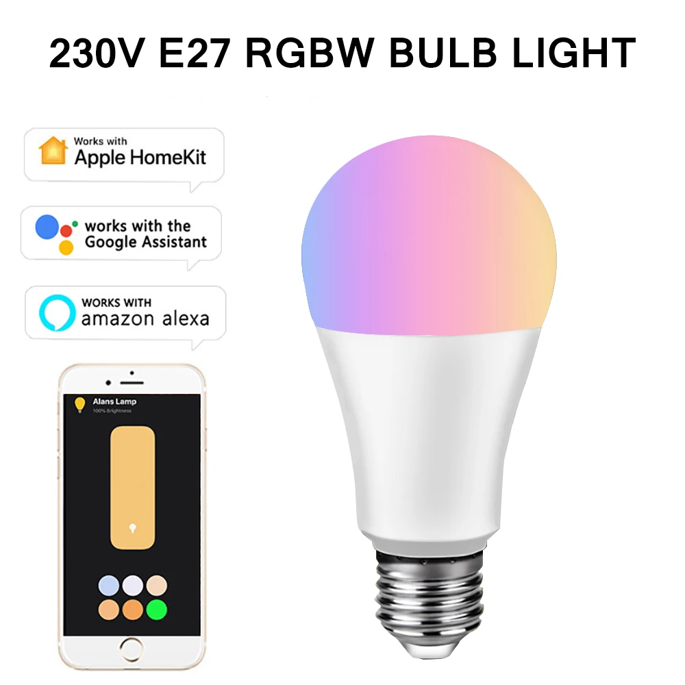 8 5 W WiFi умный светильник лампочка E26 E27 цветная (RGB) светодиодная лампа работы