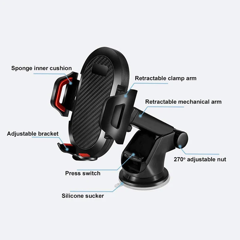 2022 Windshield Gravity Sucker Car Phone Holder Phone Universal Mobile Dashboard Support For iPhone Smartphone 360 Mount Stand
