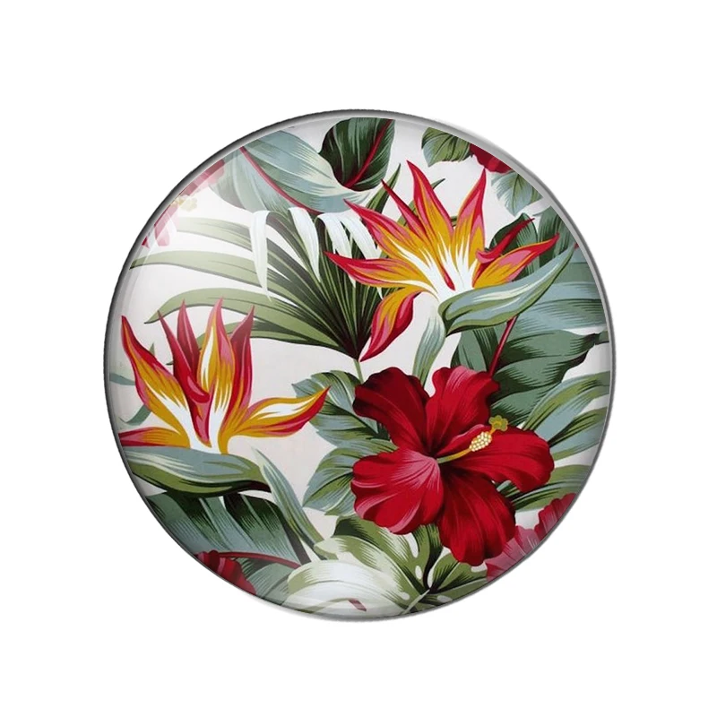 

Beautiful colours Flowers tropical leaf 8mm/10mm/12mm/18mm/20mm/Round photo glass cabochon demo flat back Making findings ZB0543