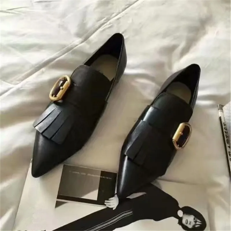 Женская обувь на плоской подошве; scarpe donna; женская обувь с пряжкой; лоферы с острым носком; женская обувь из мягкой кожи на низком каблуке; Zapatos De Mujer