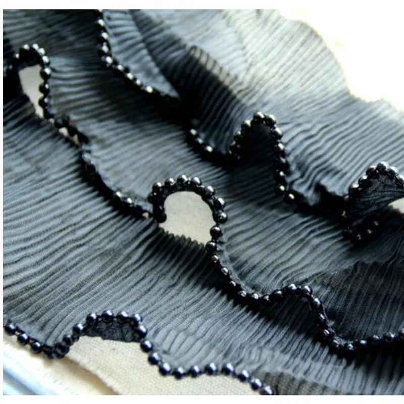 1 м плиссированный Тюль с бисером кружевная ткань ширина 5 см отделка аксессуары