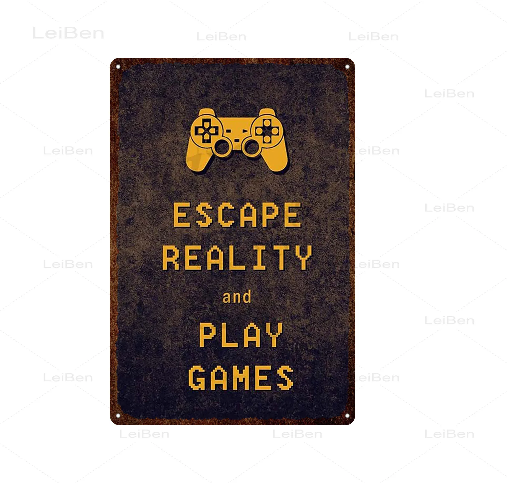 

Play Games Warning Slogans Metal Tin Signs Caution Retro Metal Plaques Public Places Club Restaurants Decorative Metal Plates