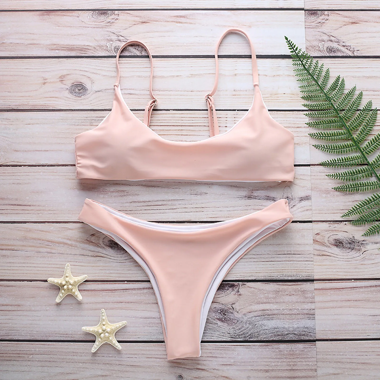 

2022 New Sexy Push Up Unpadded Brazilian Bikini Set Women Vintage Solid Swimwear Swimsuit Beach Suit Maillot De Bain Femme