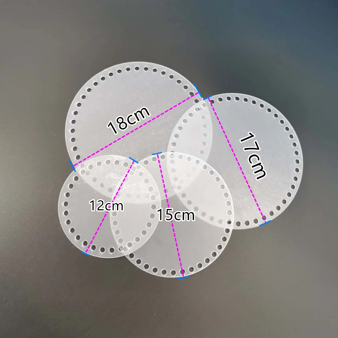 

4pcs Round Transparent Acrylic Board Knitted Bag Accessories Handmade DIY Crochet Bag Material Knitting Bagn Base Shaper 4 size