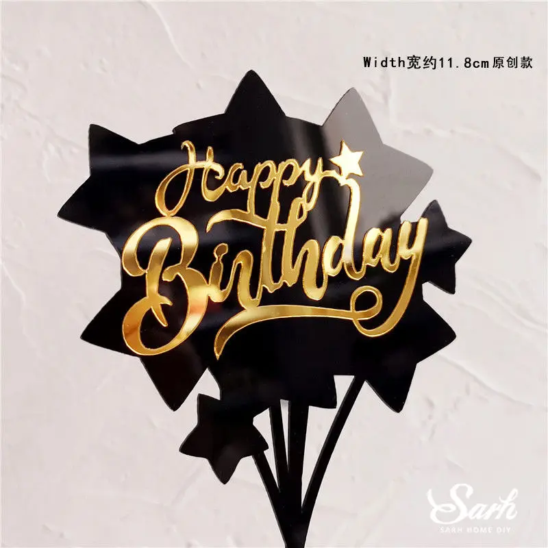 2pc Balloon B 2 шт., золотой, черный, с надписью «Happy Birthday», «Oh Baby», крючок, топпер для торта, для выпечки, вечерние украшения, подарки на день Святого Валентина, юбилей, любовь - Цвет: 2pc Balloon B