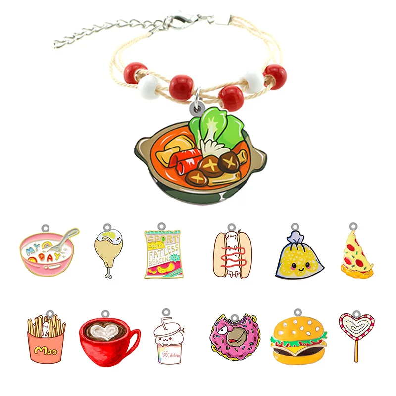 

TAFREE Food And Drink Anime Pattern Bracelet Red And White Beaded Rope Chain Epoxy Resin With Mini Small Listing Girl Hand Rope