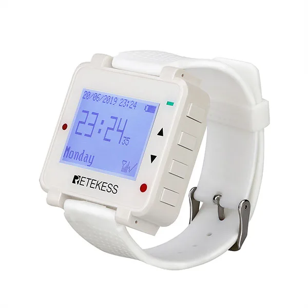 White Watch Retekess T128 433,92 МГц часы приемник для беспроводной системы вызова официанта пейджер ресторанное оборудование обслуживание клиентов - Цвет: White Watch