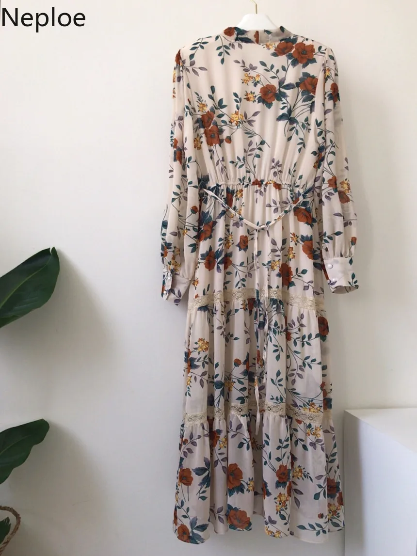 Neploe корейское шикарное ретро элегантное с принтом праздничное платье высокая