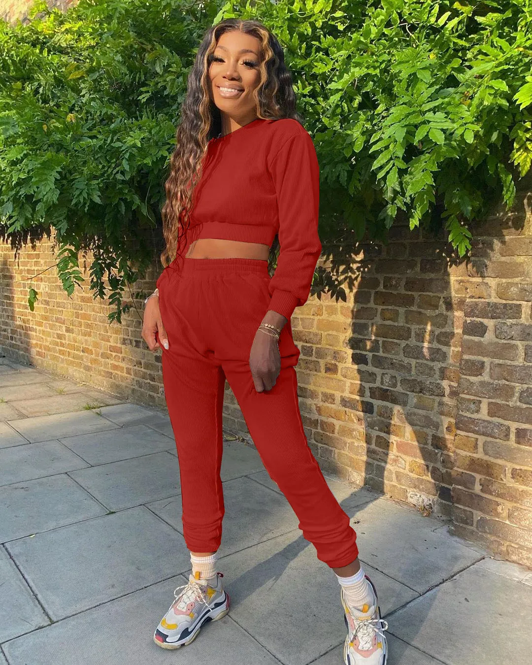 

VS&LLWQ Women Long Sleeve Tops Hoodie Sweatshirt Long Pants Sportswear Fitness Workout Two Piece Sets 2020 Fall Clothes