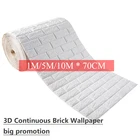 3D непрерывная кирпичная Настенная Наклейка s, самоклеящиеся обои, водостойкая наклейка сделай сам, домашний декор, наклейка из пеноматериала