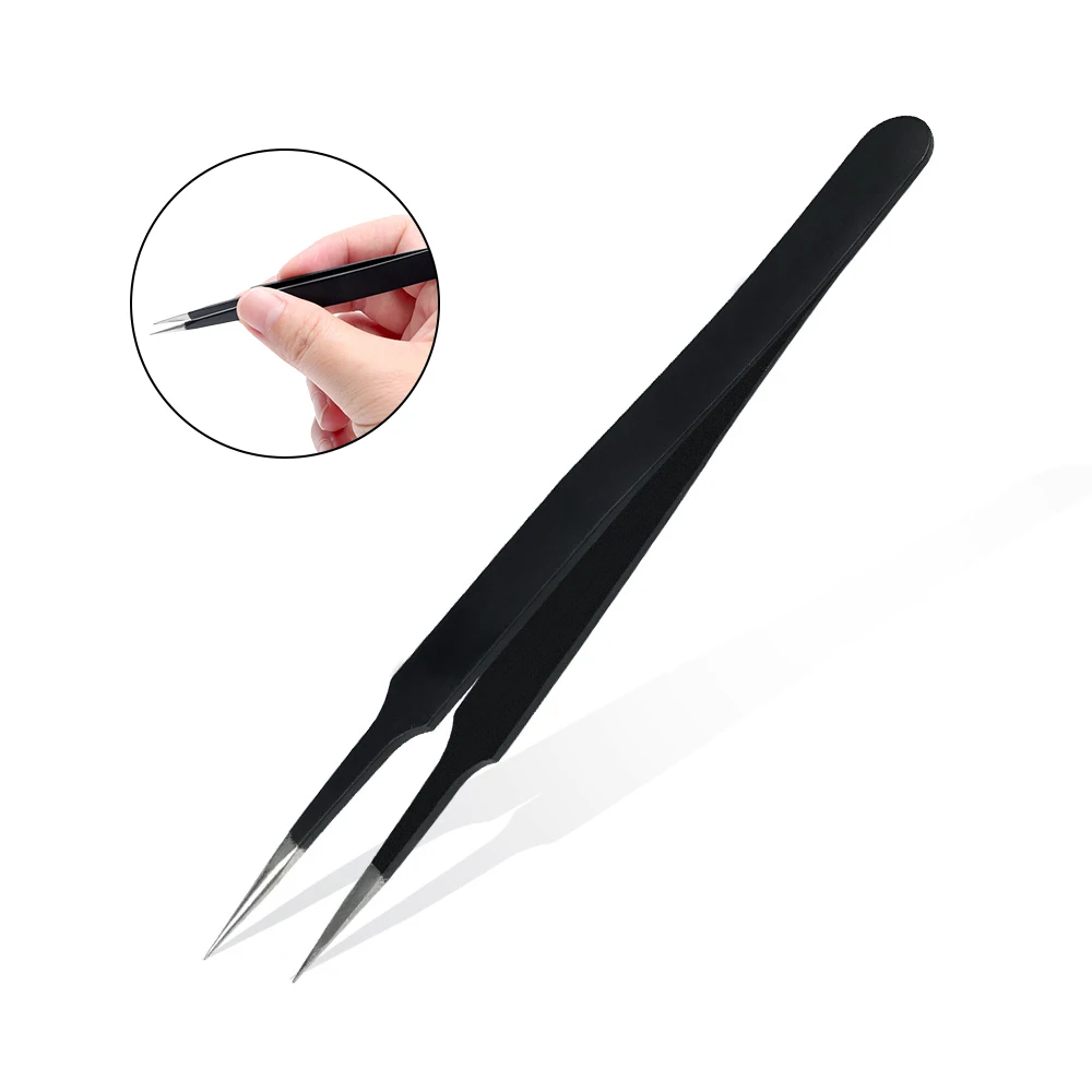 Антистатические изогнутые щипцы с прямым наконечником прецизионные паяльные