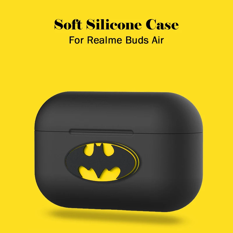 Жидкий силиконовый чехол Skinlee для Realme Buds Air с мультяшным дизайном и полным