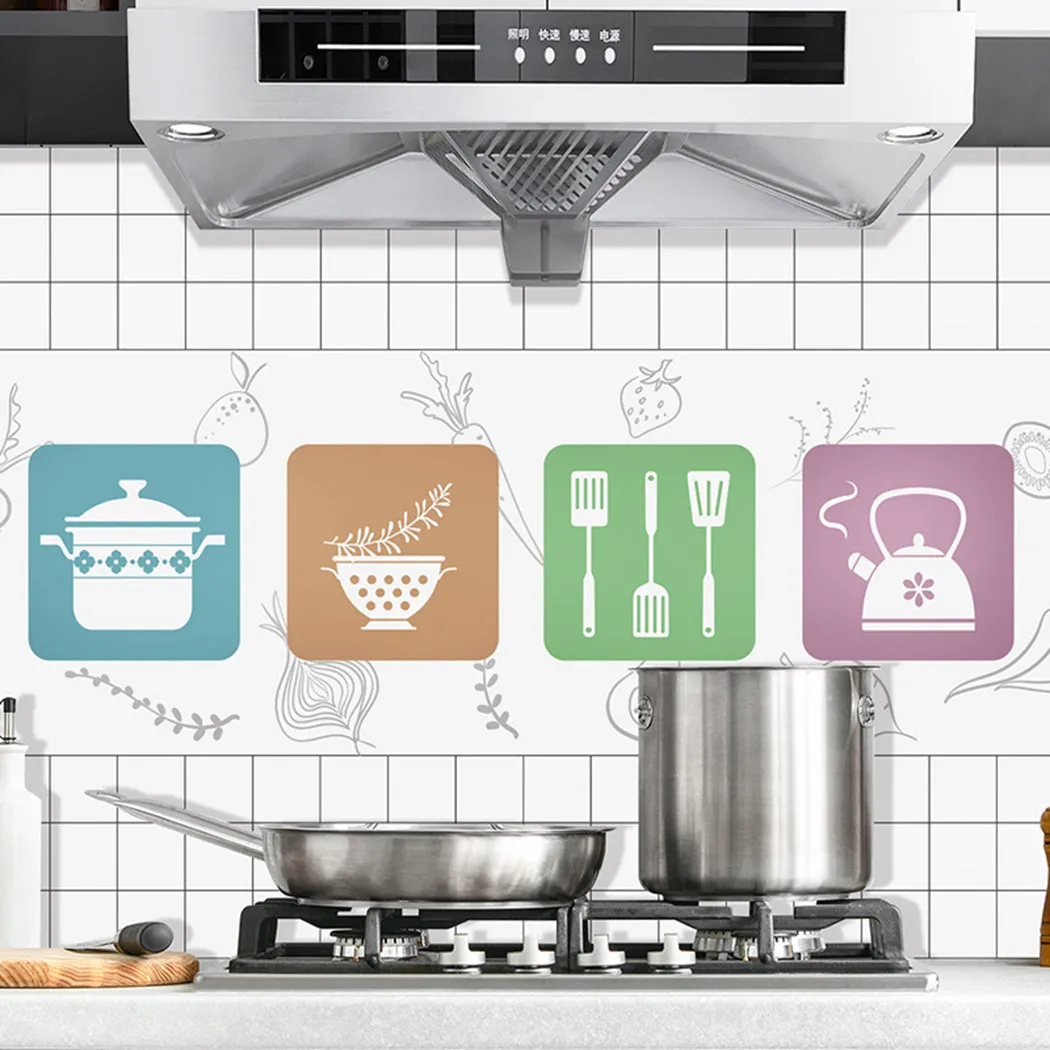 

1Pc Wall Sticker 60*90cm PVC Kitchen Stove Ceramic Tile Oil-Proof And Anti-Fouling Wall Sticker Стикеры