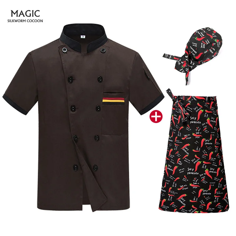 Летняя дышащая рубашка унисекс с коротким рукавом для шеф повара новая униформа