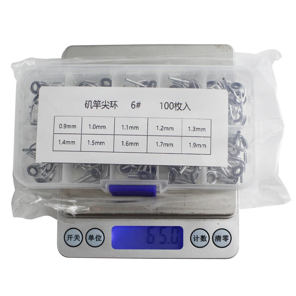 100 шт./компл. черные направляющие для рыболовных удилищ керамические кольца из