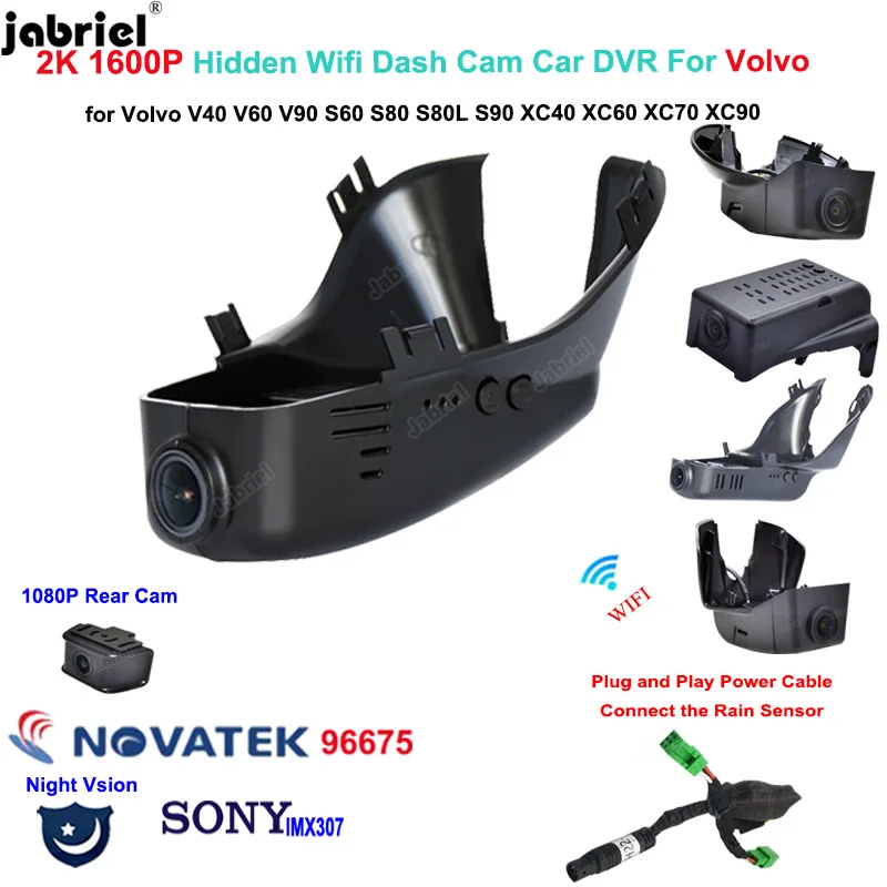 2K Dash Cam Car DVR Camera for Volvo XC60 T5 T6 for Volvo XC40 for Volvo XC90 XC70 for Volvo V40 V60 V90 for Volvo S90 S60 S80