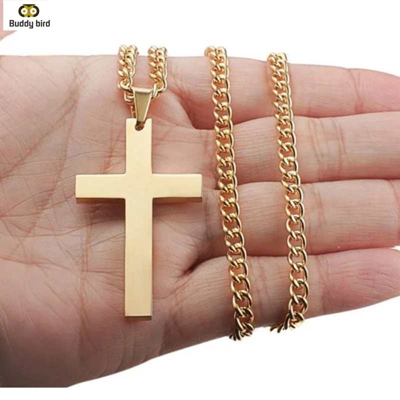 Блестящий крест ожерелье с подвеской в виде Иисуса один черный металлический