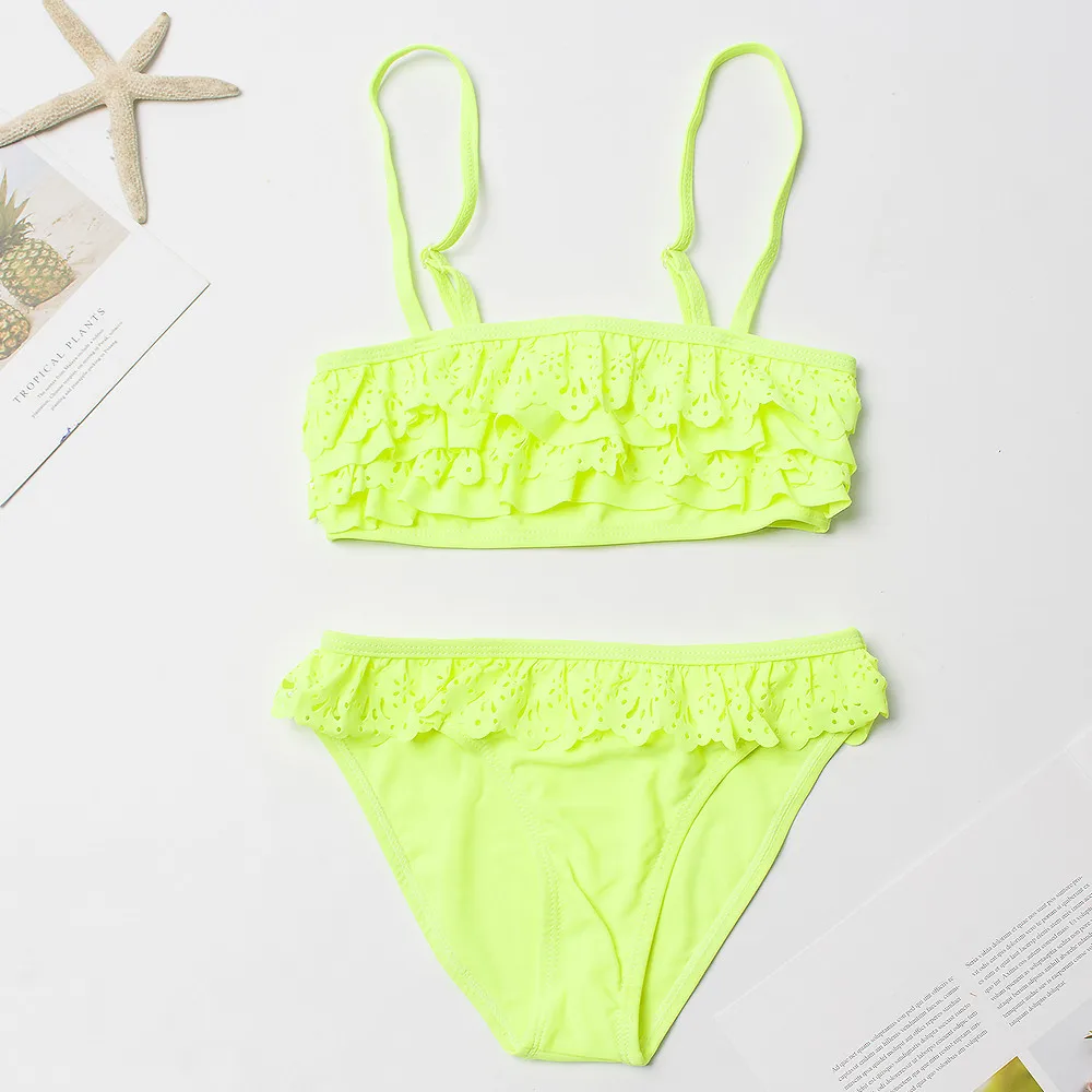 Женский купальник с оборкой и принтом детский 2020 Детские бикини летний комплект