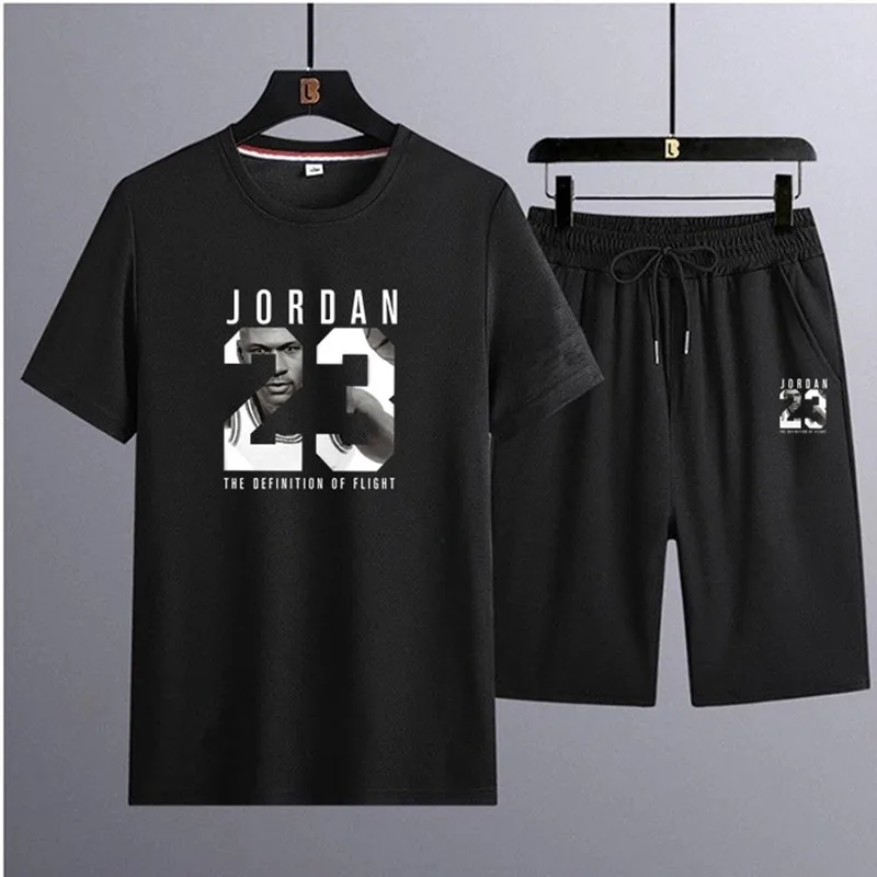 

2021 men's summer 2-piece sportswear suit short-sleeved shorts suit men's casual T-shirt shorts suit large size m-4xL sweatshirt