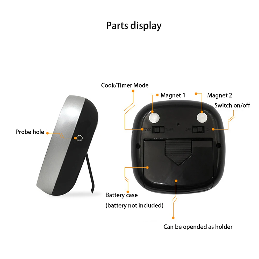 

Meat Thermometer For Cooking BBQ Grilling With Probe LED Backlight Digita Touch Screen Operation Household Products Kitchen Tool