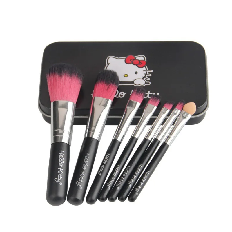 7pcs Sanrio Hello Kitty makeup brush tool eye shadow set tin box blush | Мать и ребенок