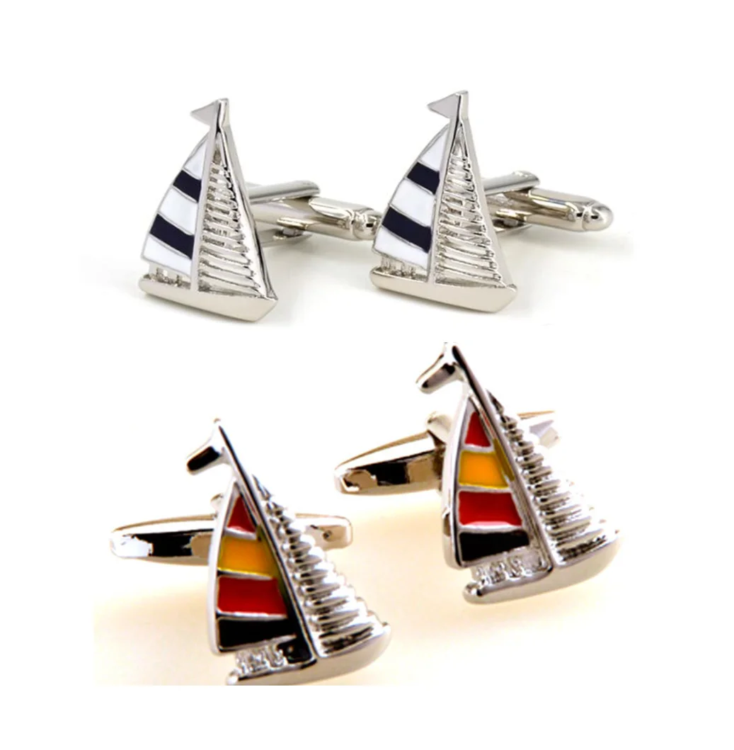 10 пар/лот Медь эмаль парусная яхта запонки с плавающей лодкой парусник Украшения