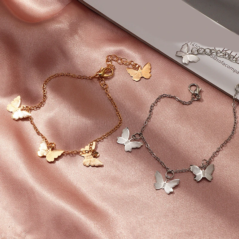 Fashion Butterfly Anklet Bracelets For Women Foot Jewelry 2020 Bohemian Gold Silver Color Chain Ankle Bracelet Gift | Украшения и