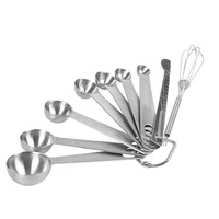 9 pcs stackable measuring spoons stainless steel measuring spoons for dry and liquid ingredients etched marked baking cooking