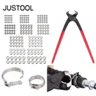 JUSTOOL 200 шт. 5,8-21 мм 304 из нержавеющей стали с одним ушком плавный зажим для шланга классификация набор обжимных инструментов
