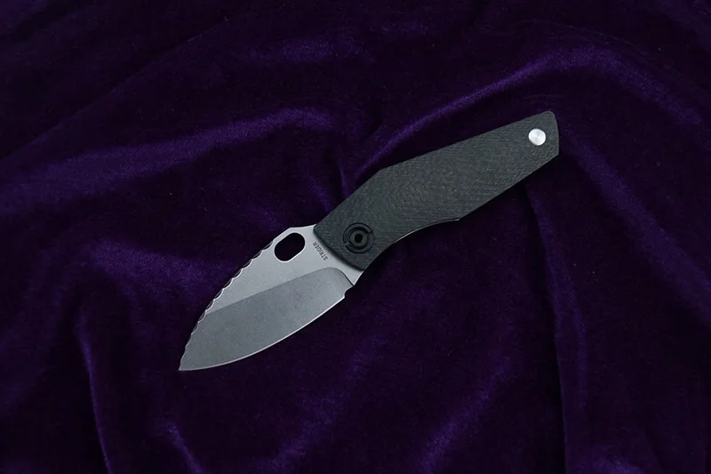 LEMIFSHE SJ75 складной нож D2 лезвие TC4 Титан CF G10 Ручка медная стиральная машина открытый кемпинг нож для фруктов EDC