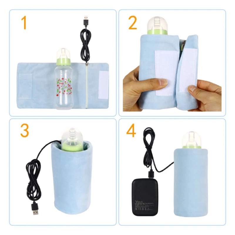 

Portable Travel USB Baby Bottle Milk Warmer Infant Feeding Bottle Heated Bag Milk Thermostat Heater