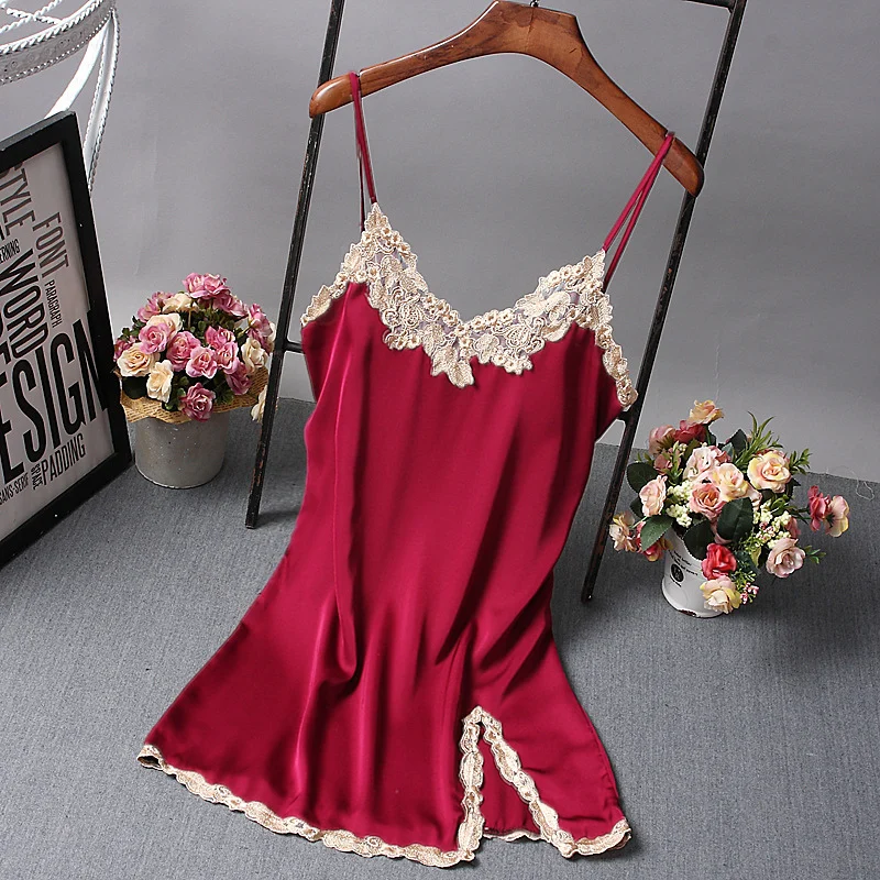 

Sexy Black V-Neck Sleeveless Sleep Robe Summer Womens Sleepwear Lady Home Wear Nightgown Bath Gown Sleepshirts M-XL