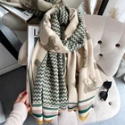 2021 зимний кашемировый шарф с принтом лошадей, женские новые толстые теплые шали с геометрическим узором, брендовые палантины, одеяло из пашмины