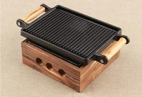 portable mini cast iron table barbecue grills stove teppanyaki bbq grill for single couple cast iron pan and stove 024 1