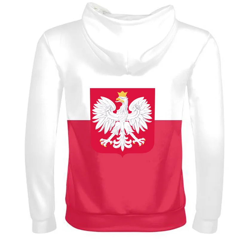 Польская мужская толстовка с номером имени на молнии государственным флагом