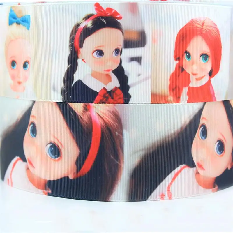 

2patterns cartoon girl printed grosgrain ribbon 16-75mm DIY handmade materials hair accessories wedding gift wrap tape ribbons