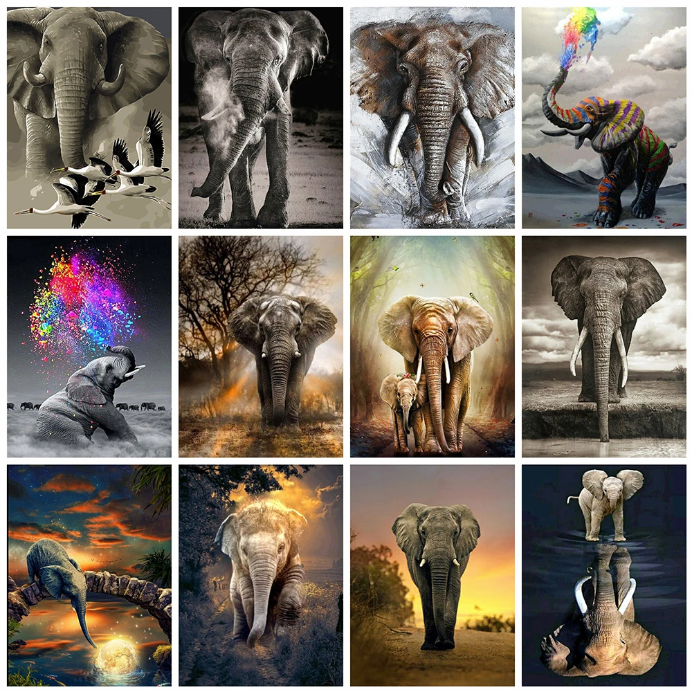 

Evershine 5D DIY Diamond Painting Elephant Full Square Diamond Embroidery Animals Mosaic Rhinestone Pictures Home Decor Art