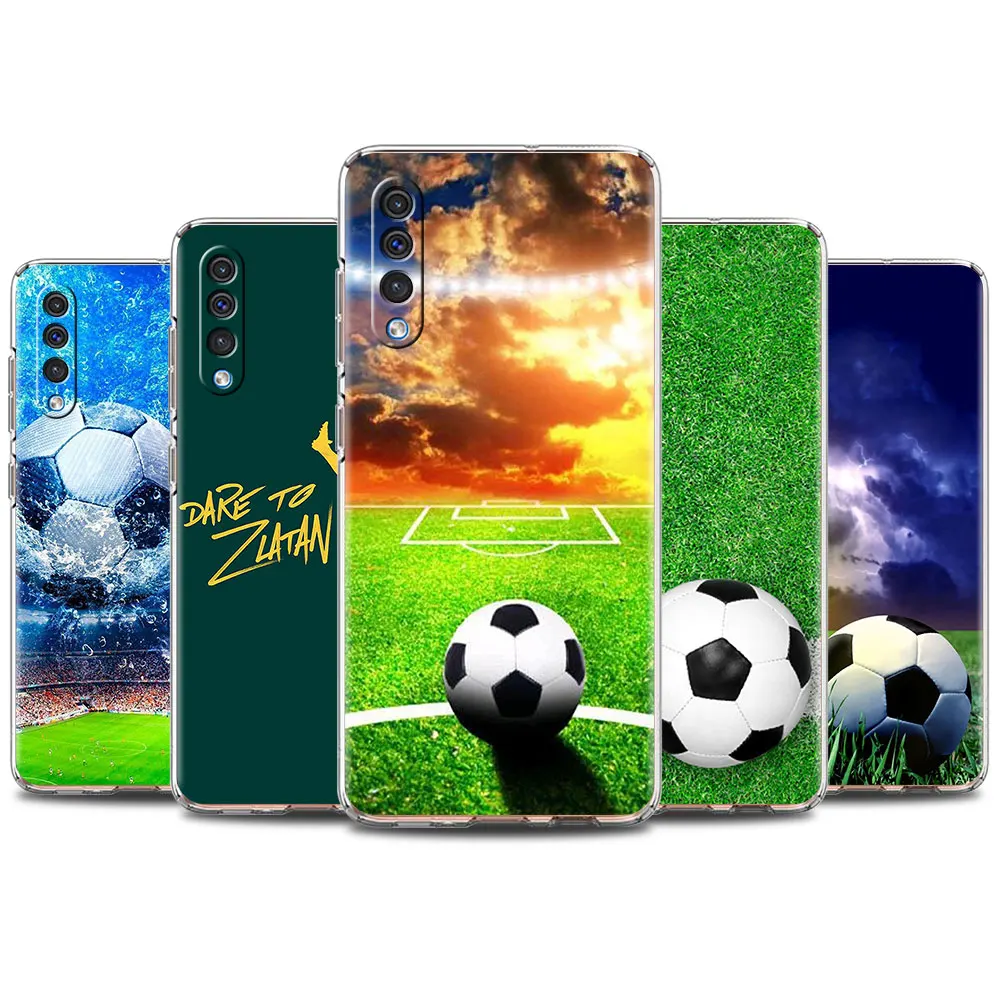 Чехол с футбольным мячом для Samsung A50 A70 A50s A70s A30 A40 A10 A20 A10e A10s A20e A20s A30s A40s прозрачный