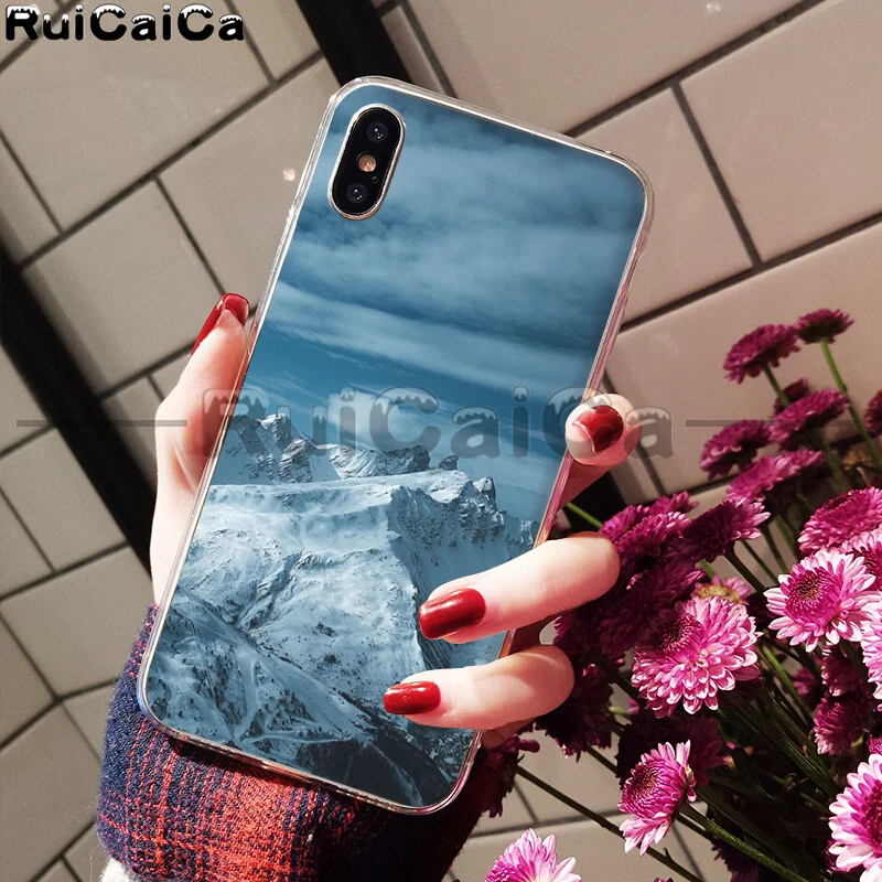 A10 RuiCaiCa зимний Снежный горный Sceneary Мягкий ТПУ чехол для телефона Apple iPhone 8 7 6 6S Plus X XS MAX 5 5S SE XR сотовые телефоны - Цвет: A10