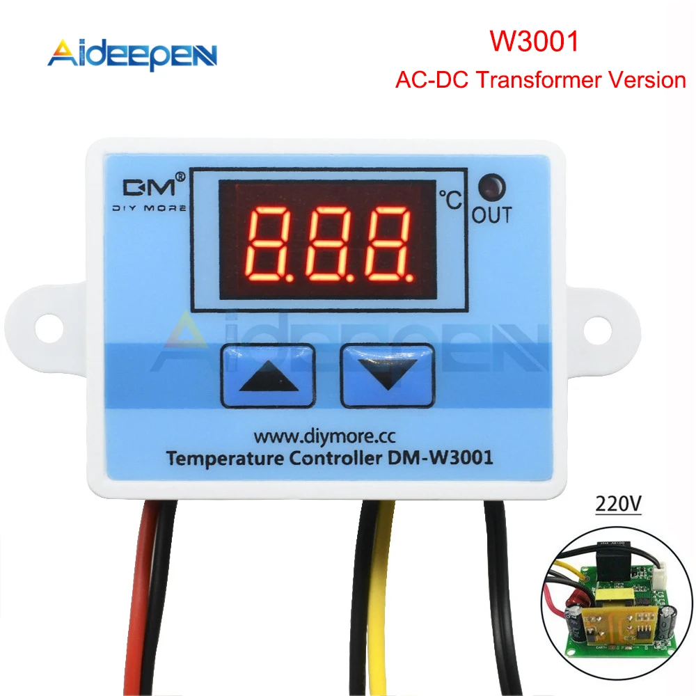 W3001 110V-220V W3001 W3002 W3230 светодиодный цифровой термостат Температура Управление; переменного тока 110 V-220 V DC12V 24V терморегулятор нагревательные охладительные Управление - Цвет: W3001 110V-220V