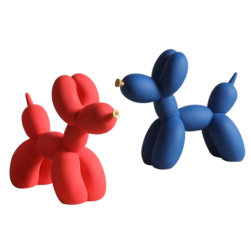 balloon dog figurines for interior home decor nordic modern resin animal figurine sculpture statue home living room decoration free global shipping