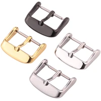 stainless steel watch buckle silver black gold polished brushed solid metal watchband strap clasp accessories