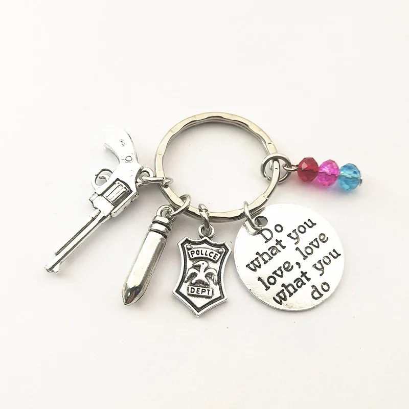1 шт. винтажный значок полицейского отряда брелок для ключей металлический