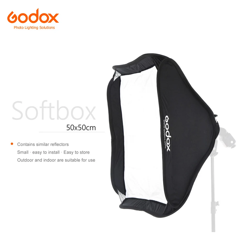 

Godox 50x50cm 20" * 20" Softbox Bag Kit for S-type Camera Studio Flash fit Godox S-Type Bowens Elinchrom Mount (Softbox only)