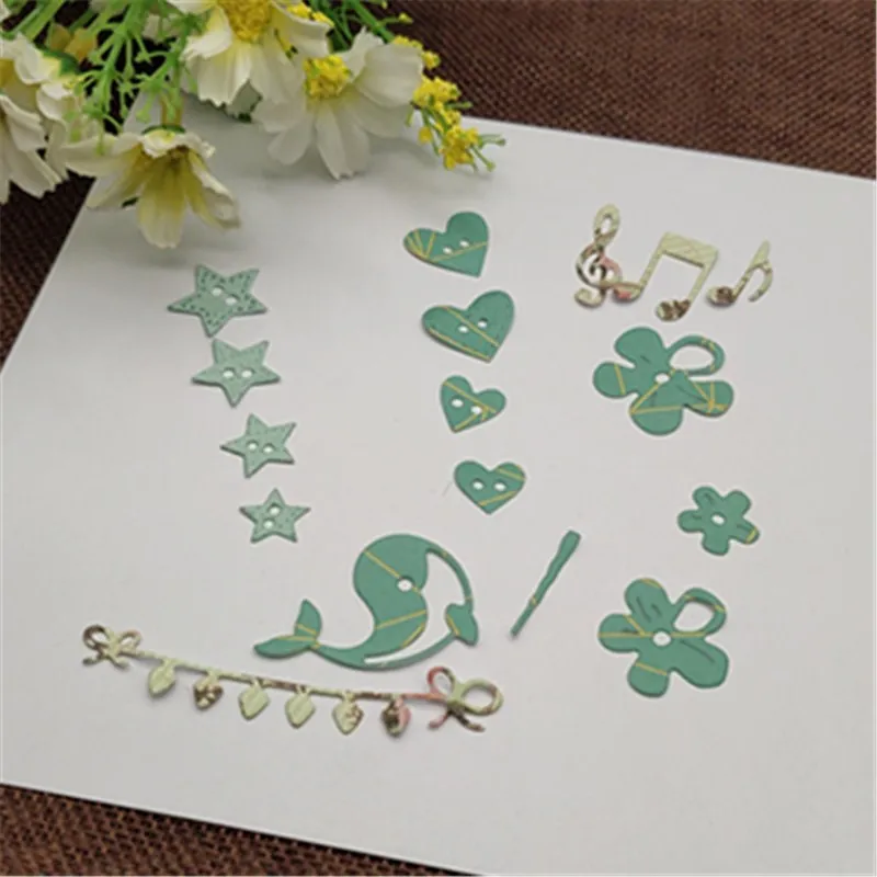 6 цветов металлические Вырубные штампы трафареты вырезанные для рукоделия