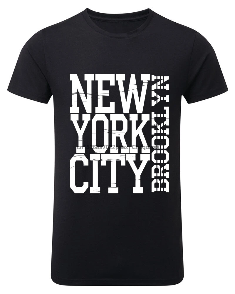 

Мужская черная футболка с изображением Нью-Йорка Бруклина