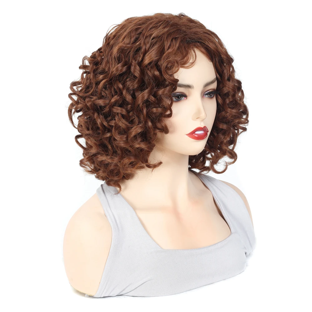 X-Tress парик из синтетических волос темно-коричневого цвета коротких вьющихся