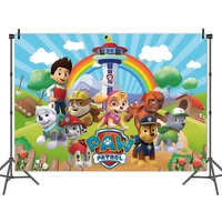 paw patrol background cloth decoration children birthday party holiday decorate supplies photo studio photography backdrops