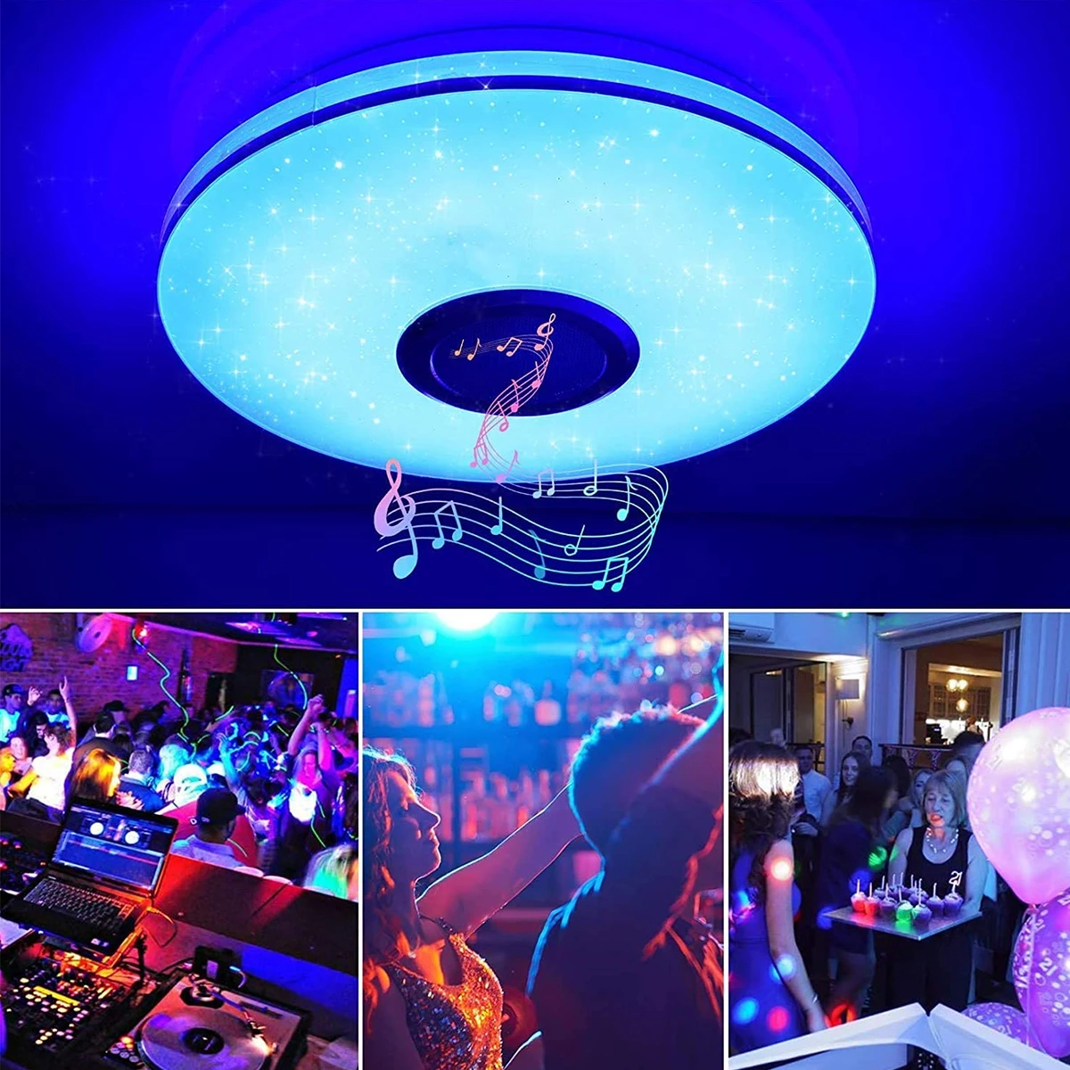 $30.46 SONMEEN Modern LED Ceiling Lamp WiFi Home Remote APP Control Bluetooth Music Bedroom Smart Light Interior RGB Wall Chandelier