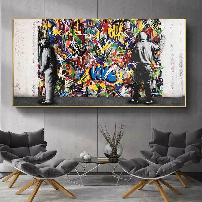 

Graffiti Love Is All We Need Street Art Canvas Print Painting Abstract Figure Wall Picture Living Room Home Decoration Poster